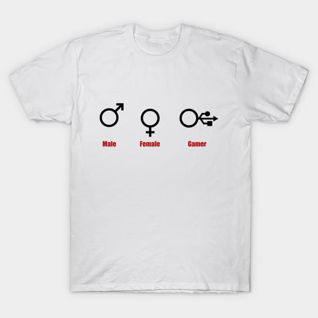 Male Female Gamer T-Shirt by Printadorable